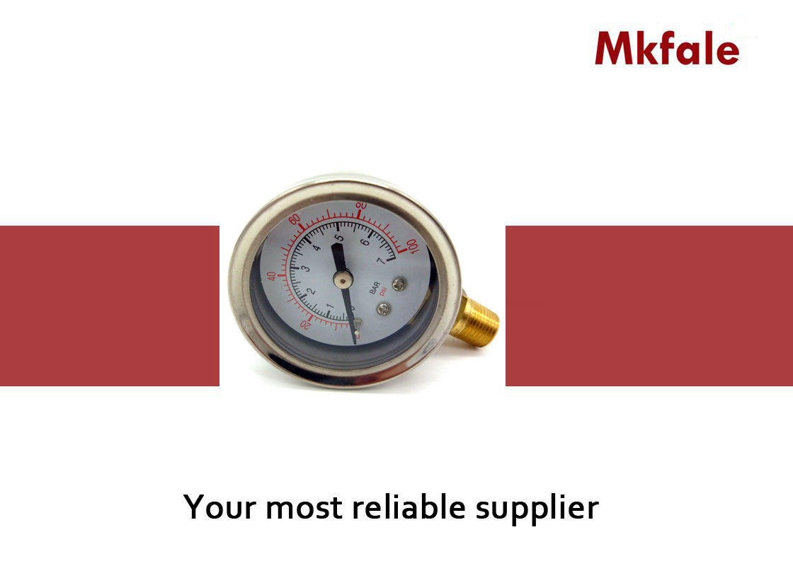 SM2SB 40B / L Liquid Filled Water Pressure Gauge Normal Two Piece Screwed Connection